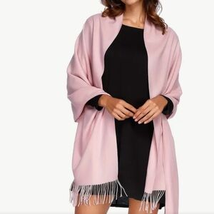 Light Pink Color Pashmina Shawl Scarf 27 inches wide X 71 inches long